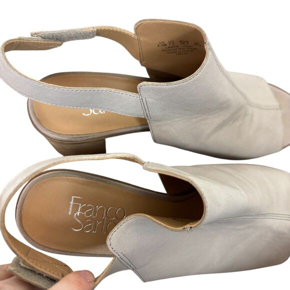 Franco Sarto Helix Peep Toe Sling Back Stacked Heel Sandal Women’s 9.5 Cashmere - Picture 6 of 8
